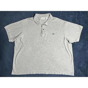 Lacoste Size 9 4XL Adult Polo Shirt Gray Preppy Casual Short Sleeve Mens